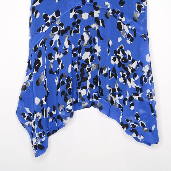 Cabi‎ Womens Sleeveless Dress Size Medium Blue Black Floral Polka Dot Layered - Picture 6 of 11